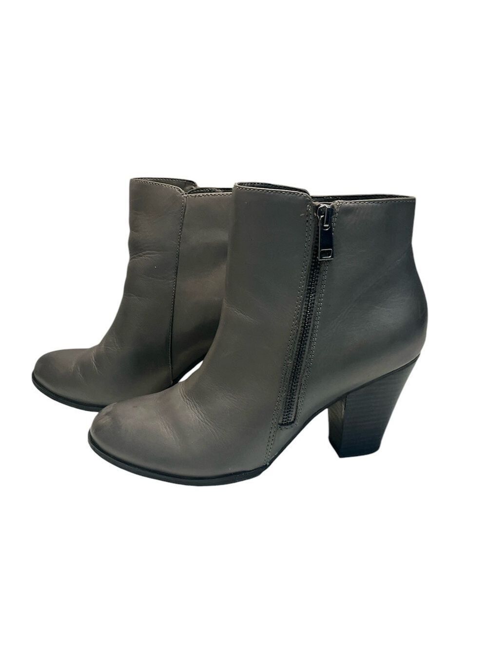Taxi Abby-01 Grey Leather Heeled Ankle Boots, size 41 (10.5)